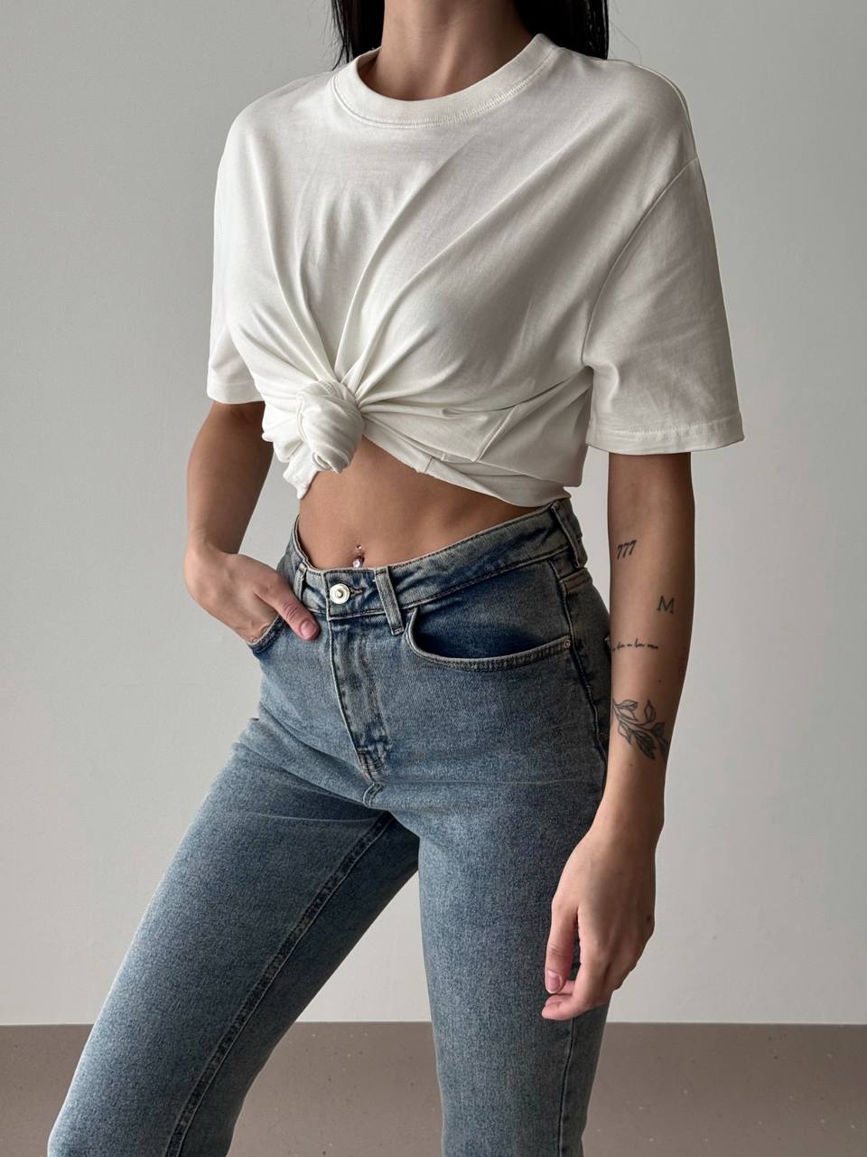 Parker Beyaz Oversize Basic Tişört