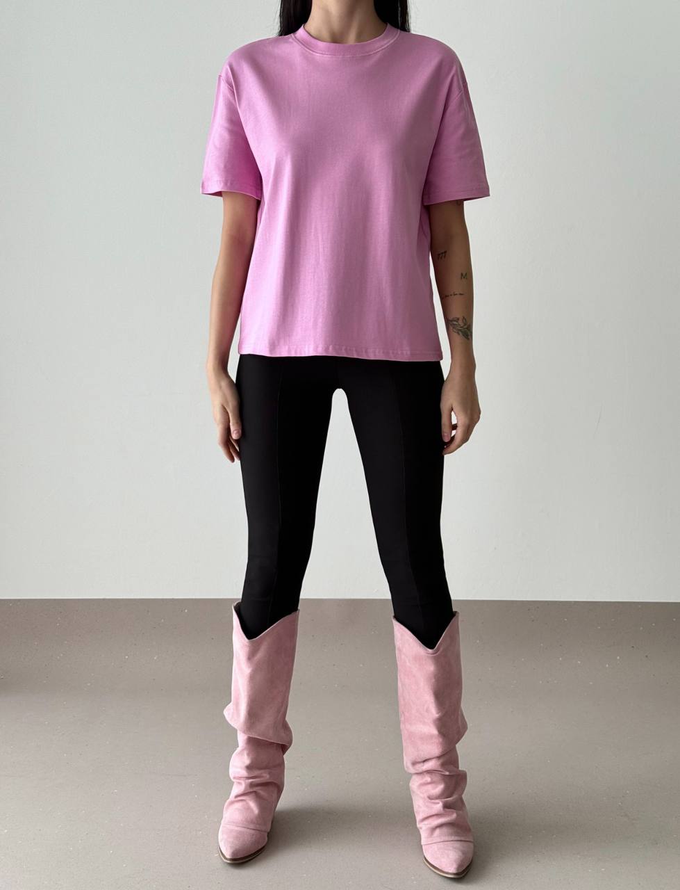 Parker Pembe Oversize Basic Tişört
