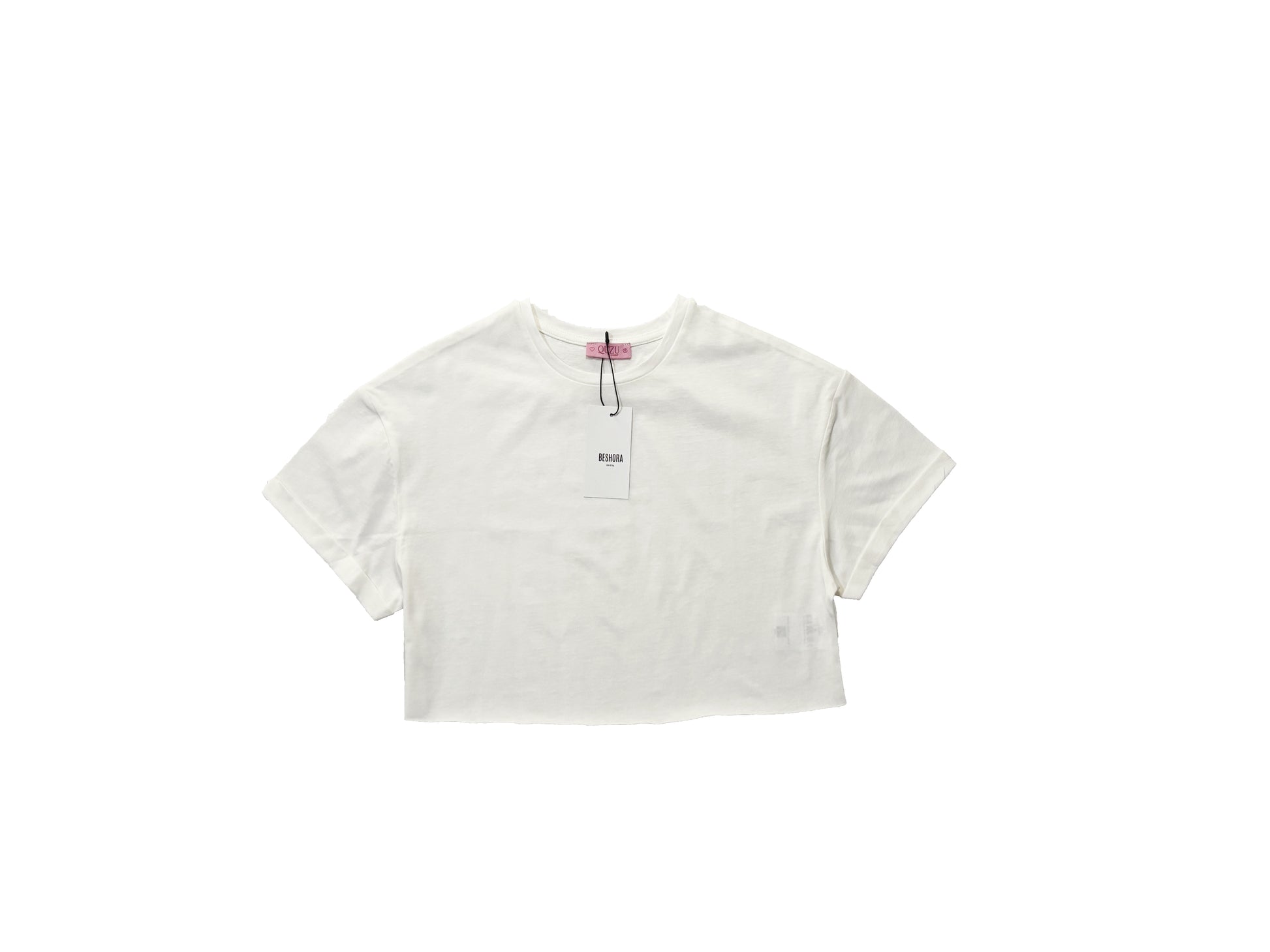 Fiora Ekru Crop Basic Tişört