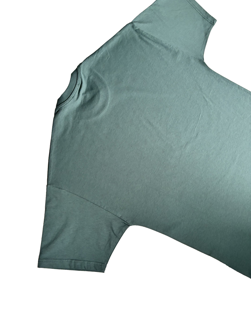 Mat Yeşil Bisiklet Yaka Düz Basic Baskısız Oversize Erkek Tişört