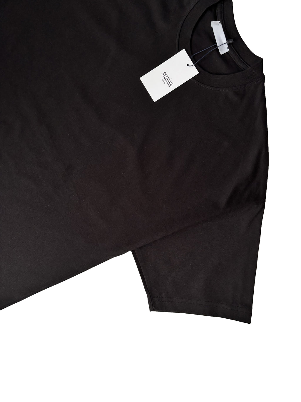 Siyah Bisiklet Yaka Düz Basic Baskısız Oversize Erkek Tişört