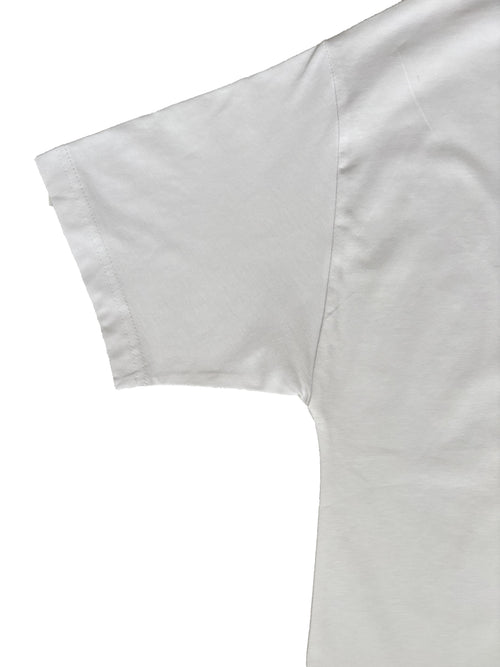 Beyaz Bisiklet Yaka Düz Basic Baskısız Oversize Erkek Tişört